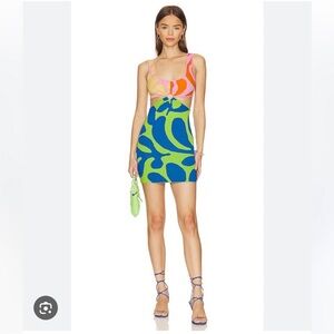 NWT Solid & Striped Bailey Cut Out Mini Dress in Mixed Leaf Print